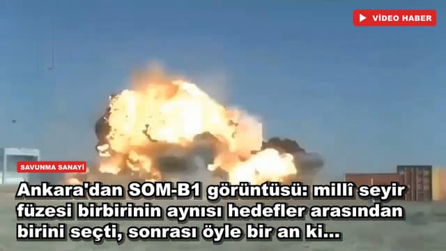 Ankara'dan SOM-B1 görüntüsü: millî seyir füzesi birbirinin aynısı hedefler arasından birini seçti, sonrası öyle bir an ki...