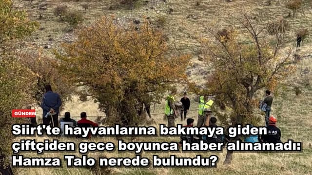 Siirt'te hayvanlarına bakmaya giden çiftçiden gece boyunca haber alınamadı: Hamza Talo nerede bulundu?