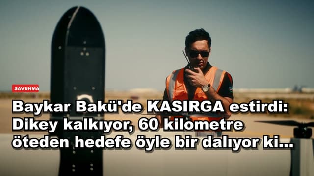 Baykar Bakü'de KASIRGA estirdi: Dikey kalkıyor, 60 kilometre öteden hedefe öyle bir dalıyor ki...