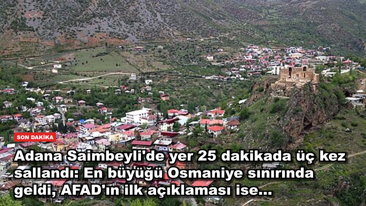 Adana Saimbeyli'de yer 25 dakikada üç kez sallandı: En büyüğü Osmaniye sınırında geldi, AFAD'ın ilk açıklaması ise...