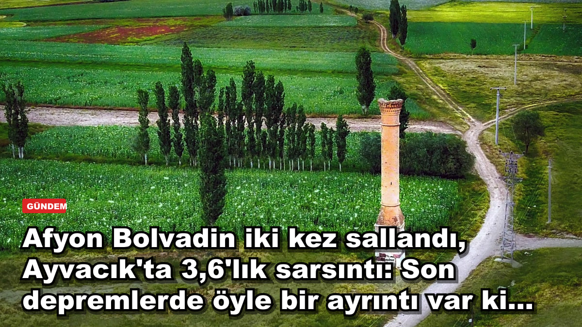 Afyon Bolvadin iki kez sallandı, Ayvacık'ta 3,6'lık sarsıntı: Son depremlerde öyle bir ayrıntı var ki...