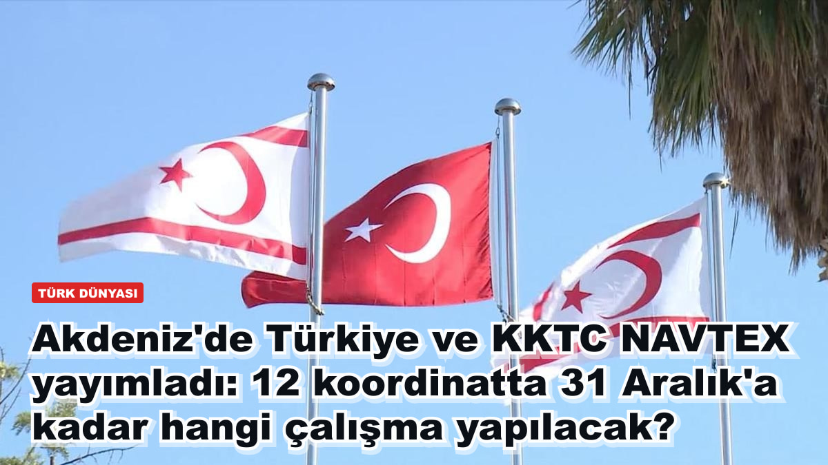 Akdeniz'de Türkiye ve KKTC NAVTEX yayımladı: 12 koordinatta 31 Aralık'a kadar hangi çalışma yapılacak?