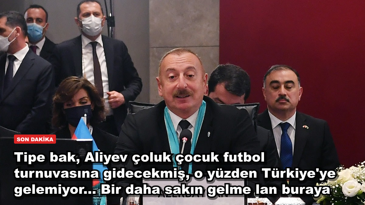 Tipe bak, Aliyev çoluk çocuk futbol turnuvasına gidecekmiş, o yüzden Türkiye'ye gelemiyor... Bir daha sakın gelme lan buraya