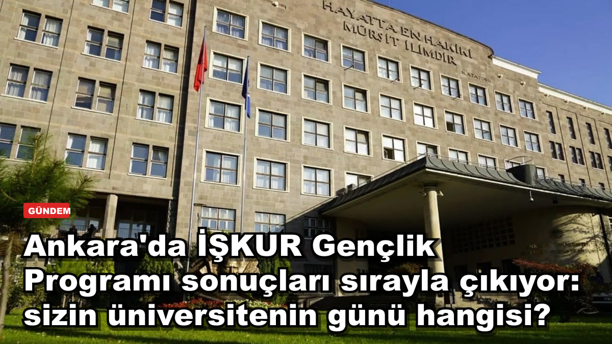 Ankara'da İŞKUR Gençlik Programı sonuçları sırayla çıkıyor: sizin üniversitenizin günü hangisi?