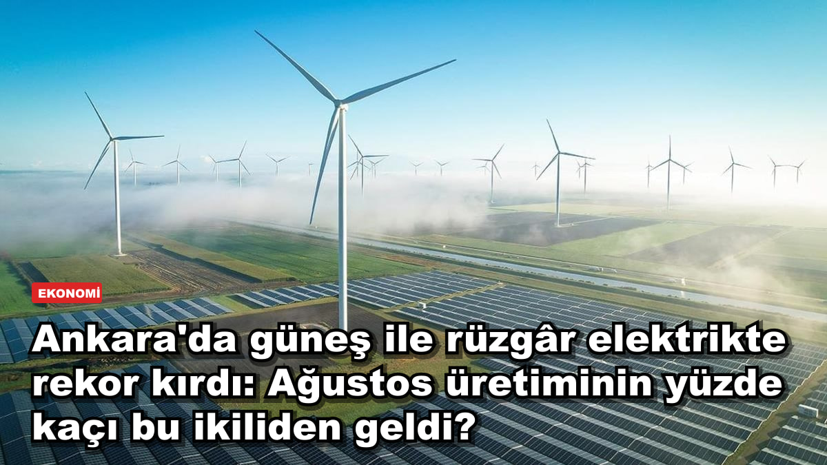 Ankara'da güneş ile rüzgâr elektrikte rekor kırdı: Ağustos üretiminin yüzde kaçı bu ikiliden geldi?