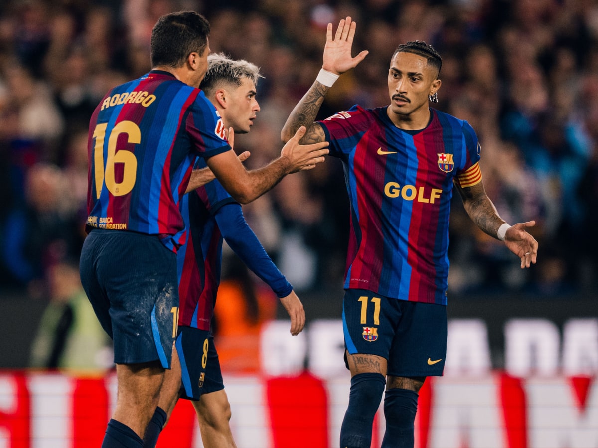 Barcelona'dan Raphinha (11), Pedri (8) ve takım arkadaşları
