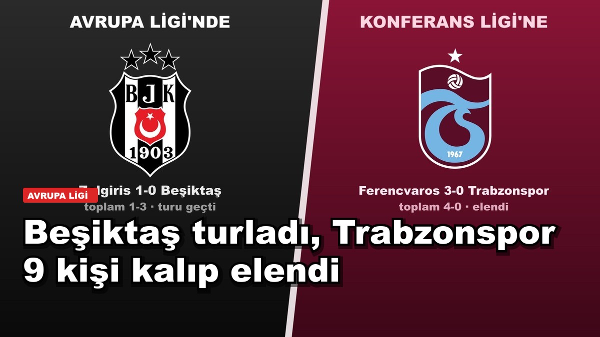 Beşiktaş turladı, Trabzonspor 9 kişi kalıp elendi