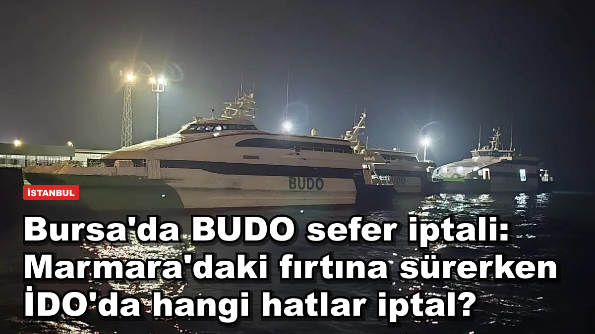 Bursa'da BUDO sefer iptali: Marmara'daki fırtına sürerken İDO'da hangi hatlar iptal?