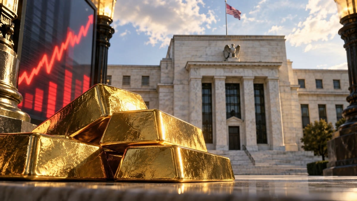 GÖVDE ADAYI (3. sıra): ABD Merkez Bankası (Fed) binası önünde altın külçeler - 'Dolar neden yükseliyor, Fed ne dedi' bölümüne uygun. DİKKAT: Sol üstte kırmızı bir borsa grafiği ekranı görünüyor, bu yüzden KAPAK yapılmamalı (manşet grafik olmaz kuralı); sadece gövdede kullanılmalı.