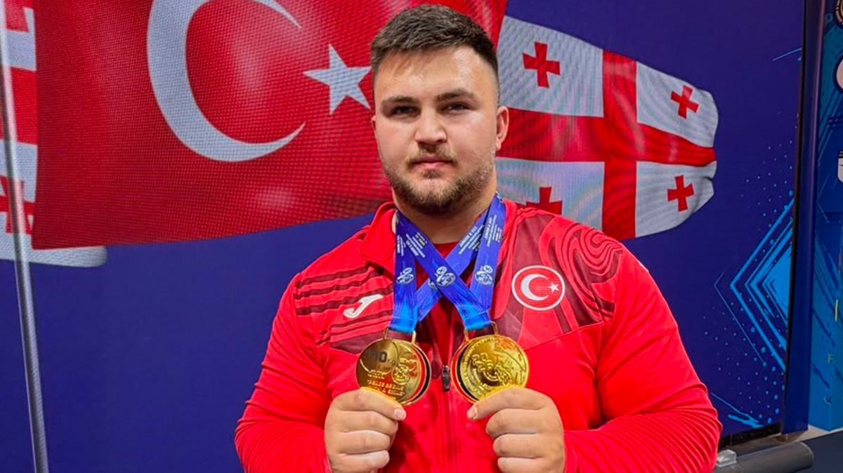 Durrës'te halter kürsüsü Türk bayrağıyla doldu: iki milli sporcu kaç altın birden kaptı?