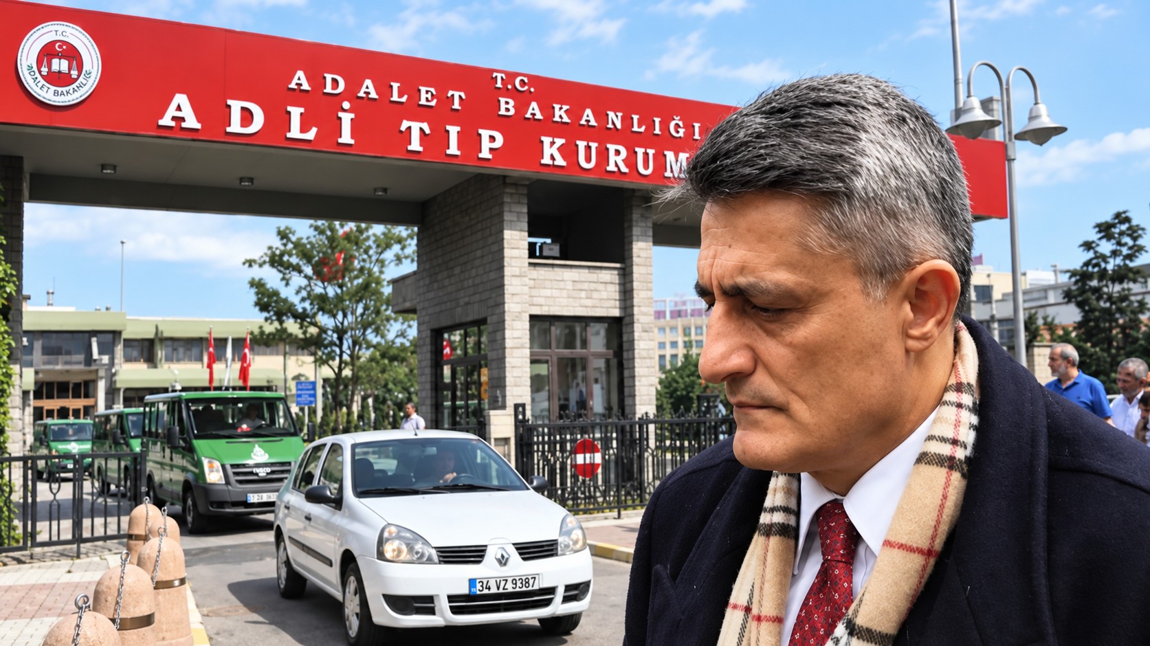 KAPAK — Soruşturmayla bağlantılı bir isim, İstanbul Adalet Bakanlığı Adli Tıp Kurumu binası önünde (14 Eylül 2026 tarihl