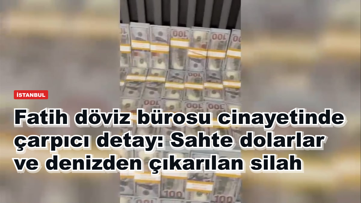 Fatih döviz bürosu cinayetinde çarpıcı detay: Sahte dolarlar ve denizden çıkarılan silah