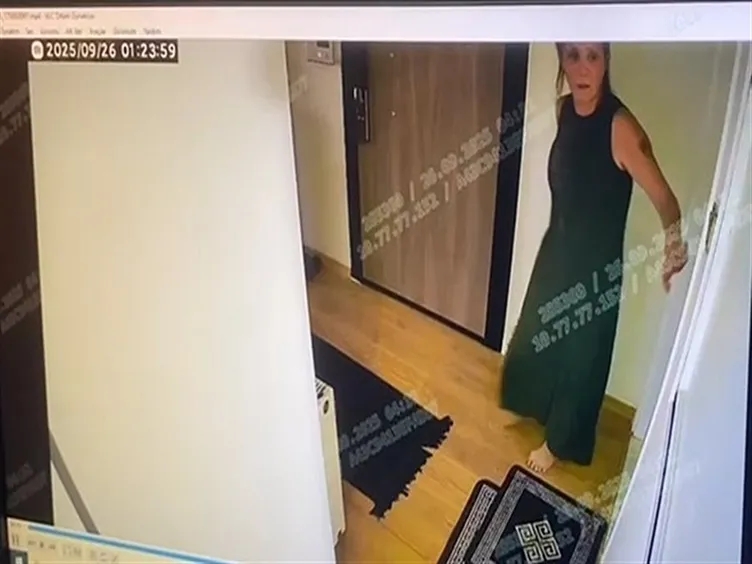 GÖVDE — Soruşturma dosyasına giren güvenlik kamerası görüntüsü: Güllü, ölümünden kısa süre önce evinin koridorunda (tari