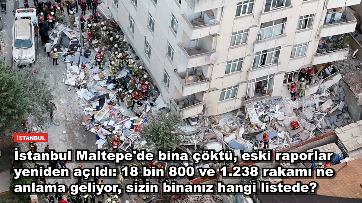 İstanbul Maltepe'de bina çöktü, eski raporlar yeniden açıldı: 18 bin 800 ve 1.238 rakamı ne anlama geliyor, sizin binanız hangi listede?