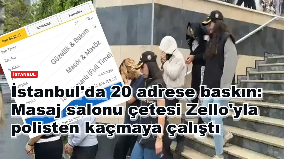 İstanbul'da 20 adrese baskın: Masaj salonu çetesi Zello'yla polisten kaçmaya çalıştı