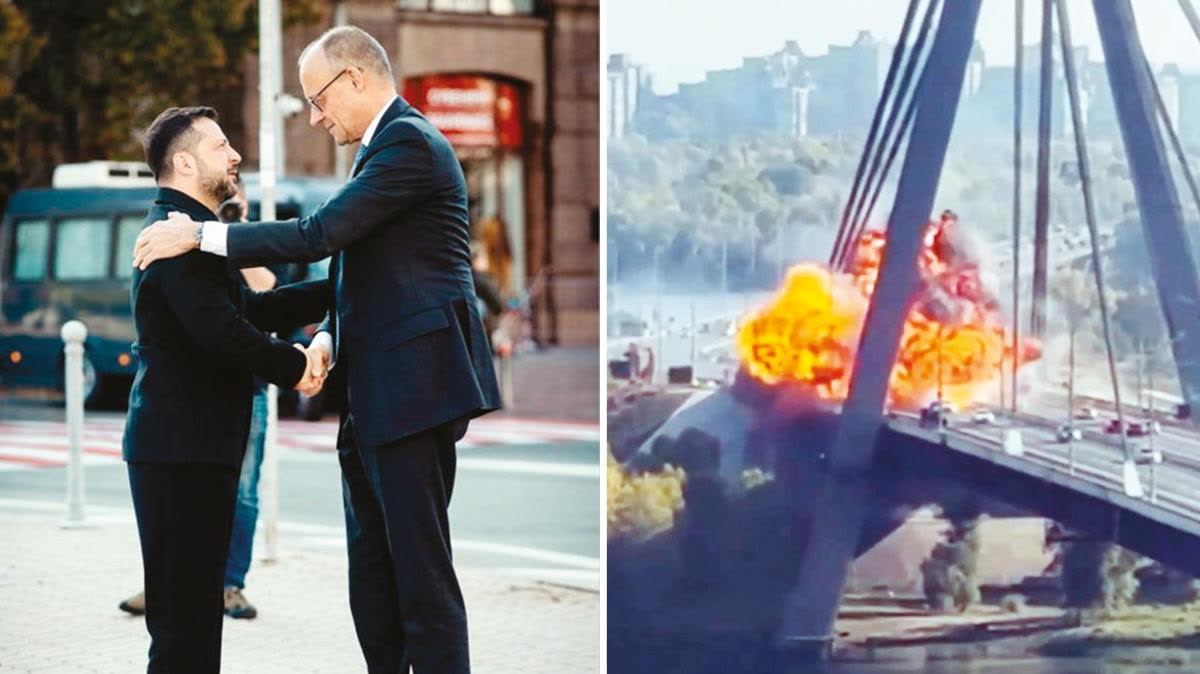 Kiev'de sürpriz ziyaretteki Friedrich Merz'in 5 kilometre ötesinde sabah 07.41'de ne oldu?