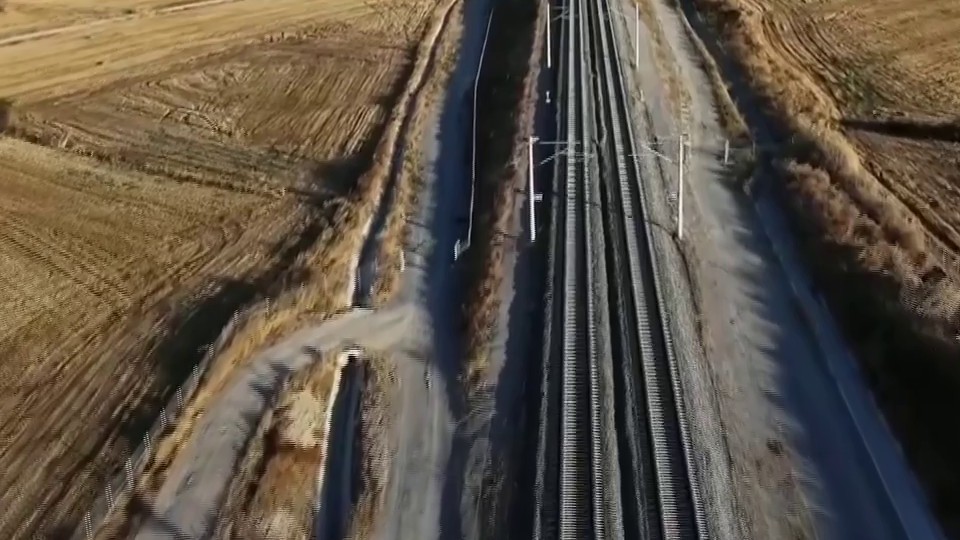 Kapıkule yüksek hızlı demiryolu hattı havadan görünüm