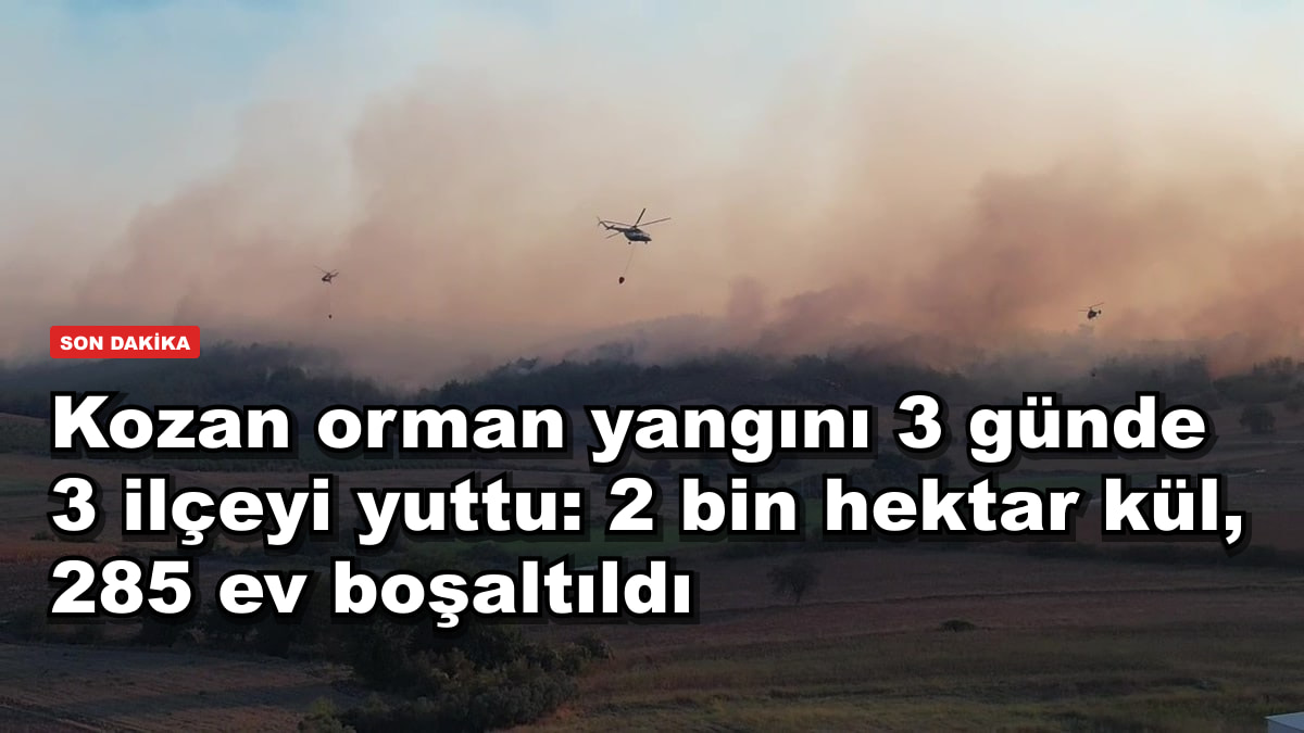 Kozan orman yangını 3 günde 3 ilçeyi yuttu: 2 bin hektar kül, 285 ev boşaltıldı