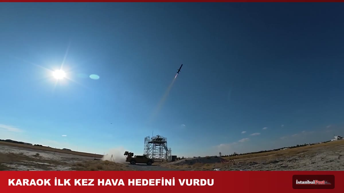 KARAOK füzesi ateşlendikten sonra havadaki hedefe yönelirken