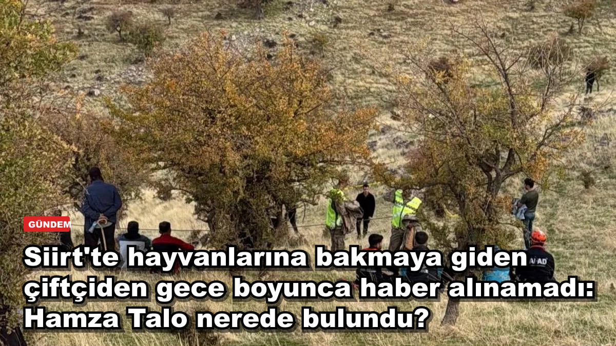 Siirt'te hayvanlarına bakmaya giden çiftçiden gece boyunca haber alınamadı: Hamza Talo nerede bulundu?