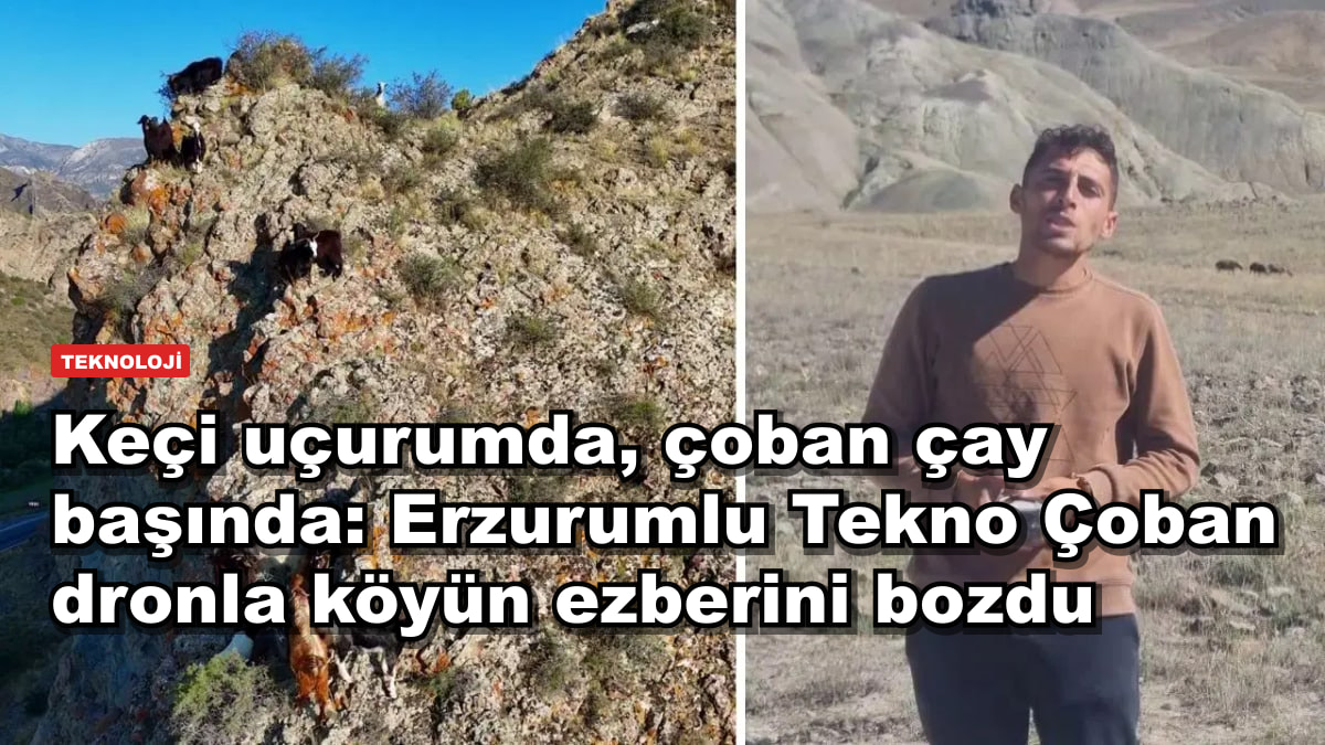 Keçi uçurumda, çoban çay başında: Erzurumlu Tekno Çoban dronla köyün ezberini bozdu