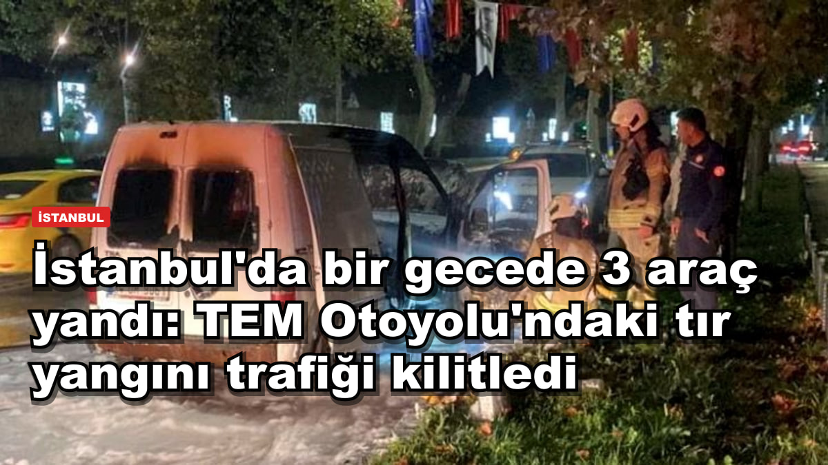 İstanbul'da bir gecede 3 araç yandı: TEM Otoyolu'ndaki tır yangını trafiği kilitledi