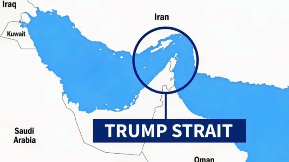 Trump'ın paylaştığı Hürmüz Boğazı haritası
